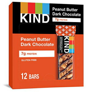 KIND バー、ピーナッツバターダークチョコレート、7g プロテイン、グルテンフリーバー、1.4 オンス、24 個 KIND Bars, Peanut Butter Dark Chocolate, 7g Protein, Gluten Free Bars, 1.4 Ounce,24 Count
