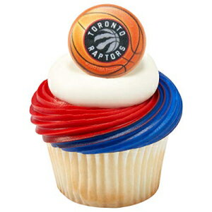 NBA トロント ラプターズ チーム カップケーキ トッパー リング - 24 個パック NBA Toronto Raptors Team Cupcake Topper Rings - Pack of 24