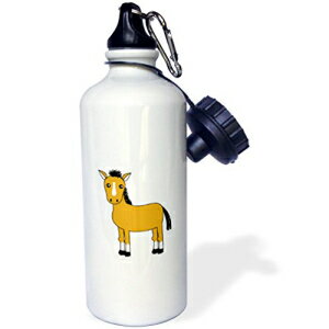 3dRose wb_6335_1 킢uE z[X X|[c EH[^[ {gA21 IXAzCg 3dRose wb_6335_1 Cute Brown Horse Sports Water Bottle, 21 oz, White