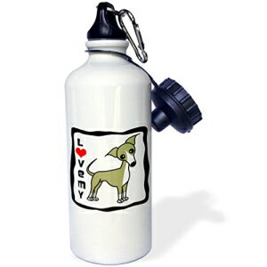 3dRose wb_12094_1 I Love My Italian Greyhound Fawn Tan - X|[c EH[^[{gA21 IXAzCg 3dRose wb_12094_1 I Love My Italian Greyhound Fawn Tan - Sports Water Bottle, 21 oz, White