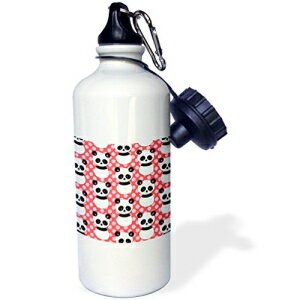 3dRose wb_26434_1 ホットピンクの水玉模様のかわいいパンダベア スポーツウォーターボトル 21オンス ホワイト 3dRose wb_26434_1 Cute Panda Bear with Hot Pink Polka Dots Sports Water Bottle, 21 oz, White