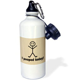 3dRose Pooped Today-スポーツウォーターボトル、21オンス（wb_178694_1）、21オンス、マルチカラー 3dRose Pooped Today-Sports Water Bottle, 21oz (wb_178694_1), 21 oz, Multicolored