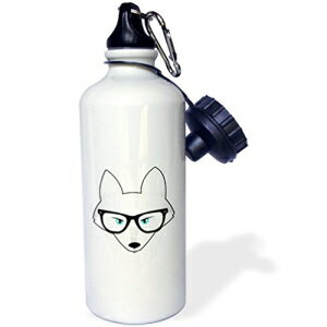 3dRose wb_175373_1 킢qbvX^[ kɃLcl Kl X|[c EH[^[ {gA21 IXA}`J[ 3dRose wb_175373_1 Cute Hipster Arctic Fox With Glasses Sports Water Bottle, 21 oz, Multicolor