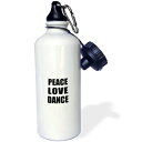 3dRose wb_184860_1 Peace Love And Fencing - Things That Make Me Happy - Fun Fencer Gift スポーツウォーターボトル、21 オンス、マルチカラー 3dRose wb_184860_1 Peace Love And Fencing - Things That Make Me Happy - Fun Fencer G