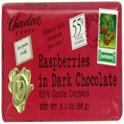 Chocolove Xoxo _[N`R[g Yx[o[ (12x3.2 IX) Chocolove Xoxo Dark Chocolate Raspberry Bar (12x3.2 OZ)