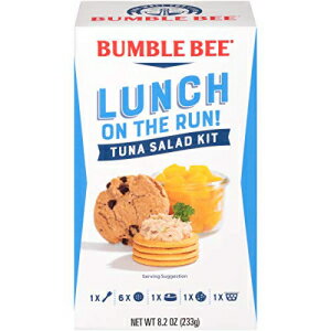 Bumble Bee ランチ・オン・ザ・ラン マグロサラダ クラッカーキット付き 8.2オンス (4個パック) - すぐに食べられます、クラッカー、クッキー、桃が含まれます - 天然捕獲マグロ - 常温保存可能で便利なタンパク質源 Bumble Bee Lunch On The Run Tuna