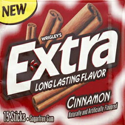 エクストラ シナモン シュガーフリー ガム、シングル パック、15 個 Extra Cinnamon Sugarfree Gum, Single Pack, 15Count