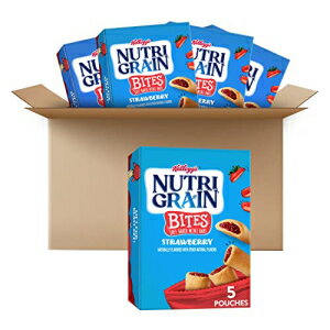 Nutri-Grain Bites ミニ朝食バー、全粒穀物製、キッズランチスナック、ストロベリー、32.5オンスケース (5箱) Nutri-Grain Bites Mini Breakfast Bars, Made with Whole Grains, Kids Lunch Snacks, Strawberry, 32.5oz Case (5 Boxes)