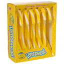 フェラーラ (1) ボックス レモンヘッド キャンディー ケーン - 1 箱あたり個別に包装されたホリデー キャンディー 6 個 - 正味重量 2.64オンス Ferrara (1) Box Lemonhead Candy Canes - 6 Individually Wrapped Pieces Holiday Candy Per