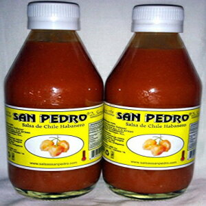 Tyhzbg\[XLVRYnolybp[8.5IX2KX{g SAN Pedro Hot Sauce Habanero Peppers From Mexico 8.5oz 2 Glass Bottles Sealed