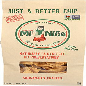 Mi Nina, シーソルト ホワイト コーン トルティーヤ チップス、12 オンス Mi Nina, Sea Salt White Corn Tortilla Chip, 12 oz