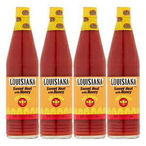 ルイジアナ ブランド スウィート ヒート ハニー ホット ソース添え - 6 オンス (4個入り) Louisiana Brand Sweet Heat with Honey Hot Sauce - 6 oz. (Pack of 4)