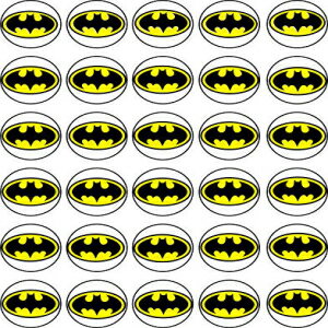 HpJbvP[Lgbp[ 30  - obg}̃Se[}ɂHpP[LfR[VRNV 30 x Edible Cupcake Toppers - Batman Logo Themed Collection of Edible Cake Decorations
