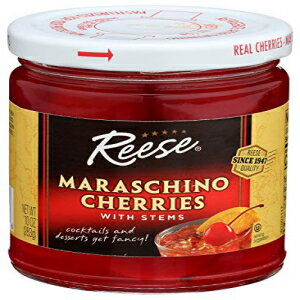 茎付きリースレッドマラスキーノチェリー、10オンス Reese Red Maraschino Cherries with Stems, 10 oz
