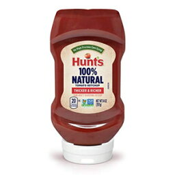 Hunt's 100% 天然トマトケチャップ、14 オンス、12 個パック Hunt’s 100% Natural Tomato Ketchup, 14 Ounce, Pack of 12