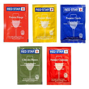 North Mountain Supply - RS-SP-5 Red Star Sampler Pack Wine Yeast - Pack of 5 - With Freshness Guarantee