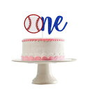 LeeSky Baseball One Cake Topper- Glitter, Baseball 1st Birthday Decorations, Baseball 1st Birthday Cake Topper, 1st Birthday Cake Topper for Boy