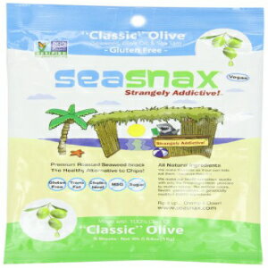 SeaSnax Roasted Olive Seaweed 5 Sheets, .54-Ounce (Pack of 4)