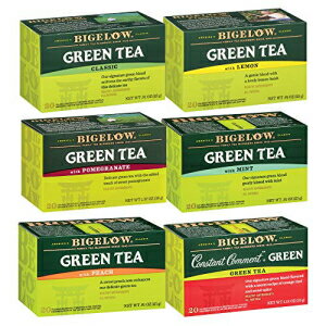 Bigelow  6 ե졼С Х饨ƥ ѥå20  ܥå (6 ĥѥå) ե㡢 120 ƥХå Bigelow Green Tea 6 Flavor Variety Pack, 20 Count Box (Pack of 6) Caffeinated Green Teas, 120 Tea