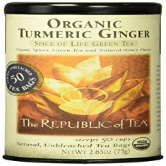 The Republic of Tea - オーガニック ターメリック ジンジャー グリーン ティー、50 袋、缶 | グルメティー | カフェイン入り The Republic of Tea - Organic Turmeric Ginger Green Tea, 50 Bags, Tin | Gourmet Tea | Caffeinated