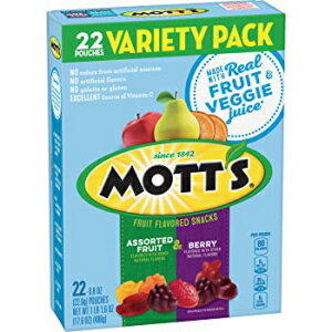 Mott's Medleys フルーツベリー風味のバラエティスナック詰め合わせパック、0.8オンス、22カラット Mott's Medleys Assorted Fruit Berry Flavored Variety Snacks Pack, 0.8 oz, 22 ct 1