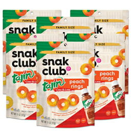 スナッククラブ タジン ピーチリング、11オンス、6個 Snak Club Tajin Peach Rings, 11 Ounce, 6 Count