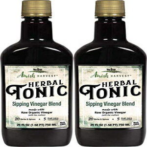 楽天Glomarketヨーダーナチュラルズハーバルトニックハーブインフューズドアップルサイダービネガーサプリメント25液量オンス（2） Yoder Naturals Herbal Tonic Herb Infused Apple Cider Vinegar Supplement 25 fl oz （2）