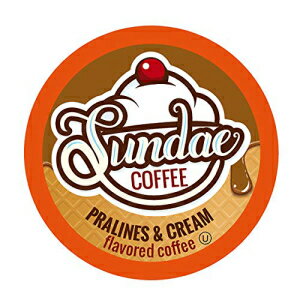 サンデーアイスクリーム風味のコーヒーポッド 2.0キューリグKカップブリュワーに対応 (プラリネとクリーム) 48個 Sundae Ice Cream Flavored Coffee Pods, Compatible with 2.0 Keurig K-Cup Brewer, (Pralines and Cream) 48 Count
