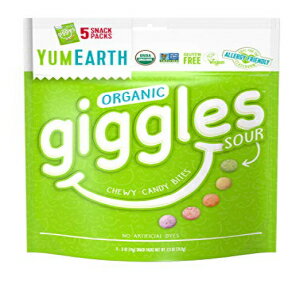 YumEarth Giggles オーガニック チューイー キャンディ、サワーフレーバー スナック パック、60 個、60 スナック パック YumEarth Giggles Organic Chewy Candy, Sour Flavored Snack Pack, 60 Count, 60 Snack Packs