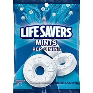 LIFE SAVERS ペップ O ミント キャンディバッグ、ホワイト、6.25 オンス (12 個パック) lifesavers LIFE SAVERS Pep O Mint Candy Bag,White, 6.25 Ounce (Pack of 12)