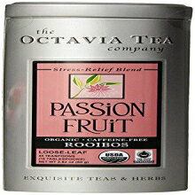 Octavia Tea パッション フルーツ (オーガニック、カフェインフリー レッド ティー/ルイボス) ルース ティー、2.12 オンス缶 Octavia Tea Passion Fruit (Organic, Caffeine-Free Red Tea/Rooibos) Loose Tea, 2.12 Ounce Tin