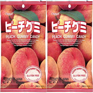 春日井ピーチグミキャンディ3.77oz（2パック） Kasugai Peach Gummy Candy 3.77oz (2 Pack)