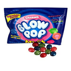 Charms Blow Pops Minis キャンディ、3.5 オンスの再密封可能なポーチ、3 個パック Charms Blow Pops Minis Candy, 3.5 oz Resealable Pouch, Pack of 3