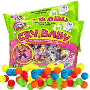 Dubble Bubble Cry Baby アソートフレーバーエクストラサワーバブルガム、2 個パック、12 オンスバッグ Dubble Bubble Cry Baby Assorted Flavor Extra Sour Bubble Gum, Pack of 2, 12 oz Bags