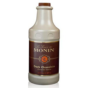 Monin - グルメダークチョコレートソース、ベルベットのような濃厚な味わい、デザート、コーヒー、スナックに最適、グルテンフリー、非遺伝子組み換え（64オンス） Monin - Gourmet Dark Chocolate Sauce, Velvety and Rich, Great for Desserts, Coffee,
