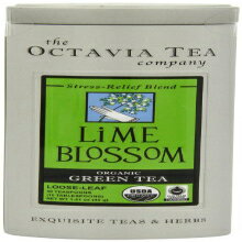 Octavia Tea Lime Blossom (オーガニック、フェアトレード認証緑茶) ルースティー、1.41 オンス缶 Octavia Tea Lime Blossom (Organic, Fair Trade Certified Green Tea) Loose Tea, 1.41 Ounce Tin