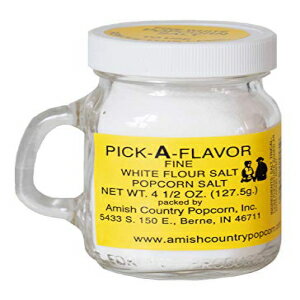 アーミッシュカントリーポップコーン | ファインホワイトポップコーンソルト - 4.5オンス | オールドファッションド レシピガイド付き (4.5オンス瓶) Amish Country Popcorn | Fine White Popcorn Salt - 4.5 Ounce | Old Fashioned with Reci