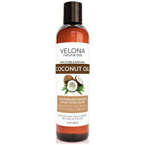 Velona のココナッツ オイル - 8 オンス | 100% ピュアでナチュラルなキャリアオイル | 分別 超精製 | 肌 顔 ボディ ヘアケア | 今すぐ使用 - 結果をお楽しみください Coconut Oil by Velona -…