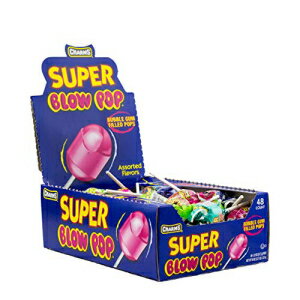 Charms スーパー ブロー ポップス ロリポップ 48 個/箱 アソートフレーバー Charms Super Blow Pops 48 Lollipops/Box,Assorted Flavors