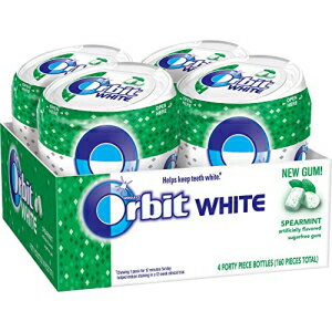 Orbit ホワイト スペアミント シュガーフリー チューインガム、40 カウント (4 個パック) Orbit White Spearmint Sugarfree Chewing Gu..