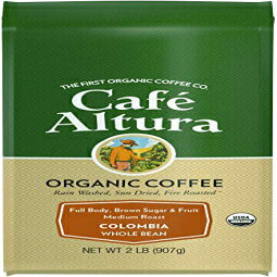Cafe Altura 全豆オーガニックコーヒー、コロンビア産、2ポンド Cafe Altura Whole Bean Organic Coffee, Colombian, 2 Pound