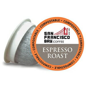 SF Bay Coffee OneCUP エスプレッソ ロースト 36 カラット ダークロースト 堆肥化可能コーヒーポッド、キューリグ 2.0 を含む K カップ対応 (パッケージは異なる場合があります)S SF Bay Coffee OneCUP Espresso Roast 36 Ct Dark Roast Composta