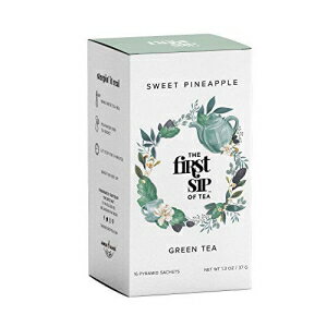 スイートパイナップル緑茶ボックス、ティーバッグ16個、最初の一口のお茶 Sweet Pineapple Green Tea Box, 16 Tea Bags, The First Sip Of Tea