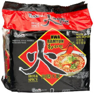 Paldo Hwa Ramyun - 大豆ペプチド入り、ホット＆スパイシーヌードル、4.23オンス（20個パック） Paldo Hwa Ramyun - with Soy Peptide, Hot & Spicy Noodles, 4.23 Ounce (Pack of 20)