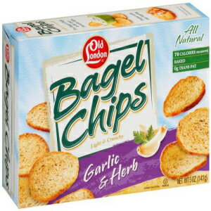 オールドロンドンベーグルチップス ガーリック＆ハーブ 5オンス（12個パック） Old London Bagel Chips, Garlic and Herb, 5 Ounce (Pack of 12)