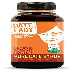 Date Lady オーガニック デーツ シロップ 12 オンス スクイーズ ボトル ビーガン パレオ グルテンフリー コーシャー Date Lady Organic Date Syrup 12 Ounce Squeeze Bottle Vegan, Paleo, Gluten-free Kosher