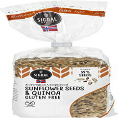 Sigdal Bakeri グルテンフリー ヒマワリの種とキヌア 全粒クリスプブレッド 8.29オンス バッグ - 12個パック Sigdal Bakeri Gluten Free Sunflower Seeds & Quinoa Wholegrain Crispbread 8.29oz Bags - Pack of 12