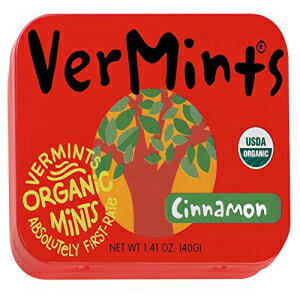 Vermints, オーガニックミント 1.41 オンス缶パック、レッド、シナモン、8.46 オンス、(6 個パック) Vermints, Organic Mints 1.41oz Tins Pack of Red, Cinnamon, 8.46 Ounce, (Pack of 6)