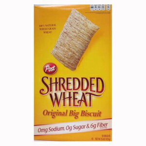 シリアル 細断後の小麦オリジナルシリアル、砂糖や塩無添加、15オンスボックス（4個パック） Post Shredded Wheat Original Cereal, No Sugar or Salt Added, 15-Ounce Boxes (Pack of 4)