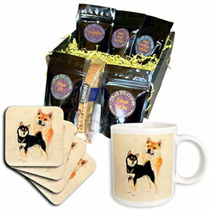 3dRose 柴犬コーヒーギフトバスケット マルチ 3dRose Shiba Inu Coffee Gift Basket, Multi